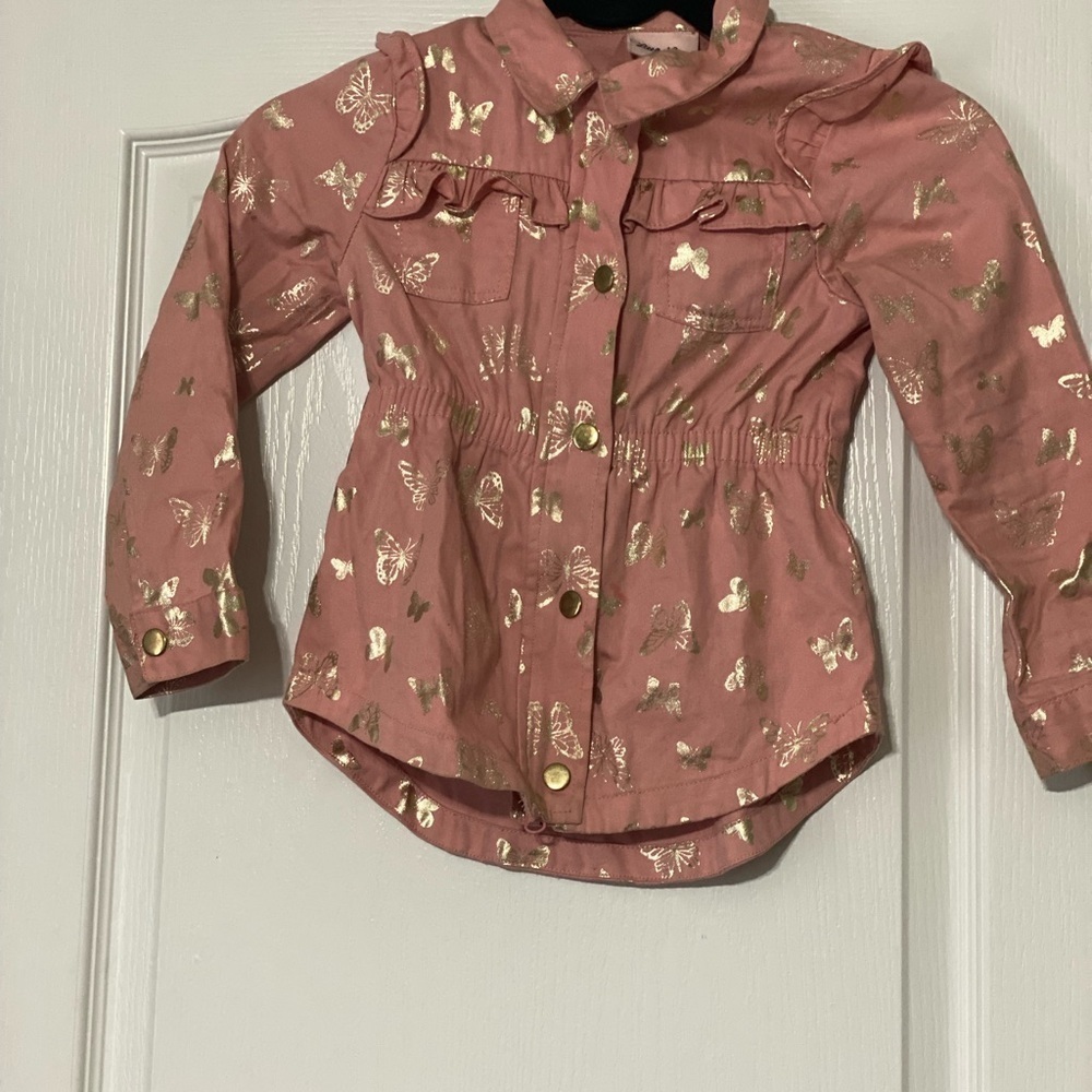 Little Lass Pink And Gold Little Girls Jacket Size 6